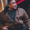 Ma Dong-seok The Roundup Punishment Brown Leather Jacket