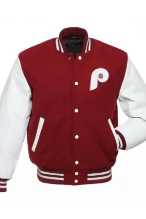 Philadelphia Phillies Varsity Burgundy And White Jacket