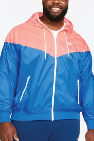 Nike Sportswear Windrunner Blue and Pink Hooded Jacket