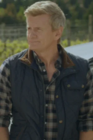 Under The Vines S03 Charles Edwards Blue Quilted Vest