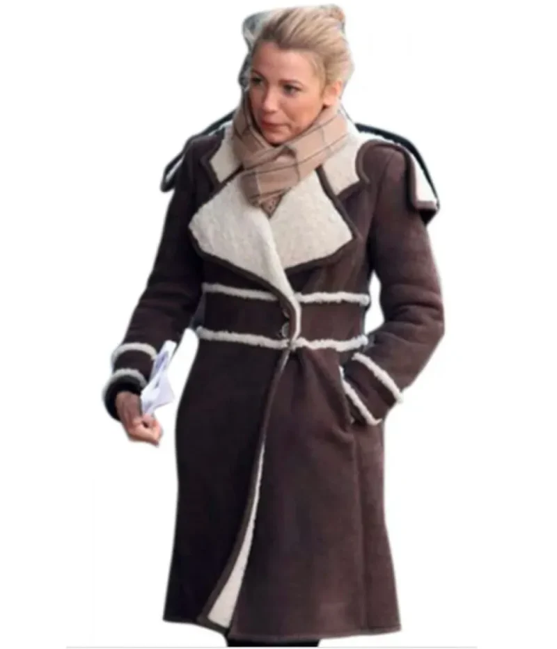 Brown Amanda Holden Suede Leather Coat