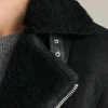 Men’s Fur Collar Brooklyn Black Shearling Leather Jacket