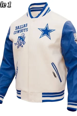 Dallas Cowboys Retro Classic Varsity Cream Jacket