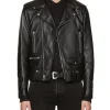 Red and White Beading Blood Luster Biker Jacket