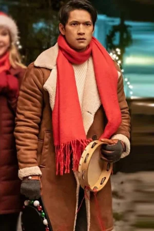 Love Hard Harry Shum Suede Leather Coat