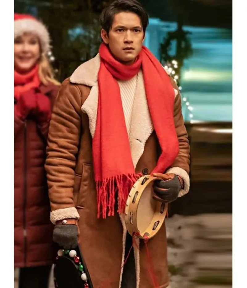 Love Hard Harry Shum Suede Leather Coat