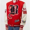 Chicago Bulls Red Wool and White Leather Varsity Letterman Jacket