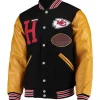 Kansas City Chiefs Letterman Gold and Black Jacket