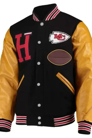 Kansas City Chiefs Letterman Gold and Black Jacket