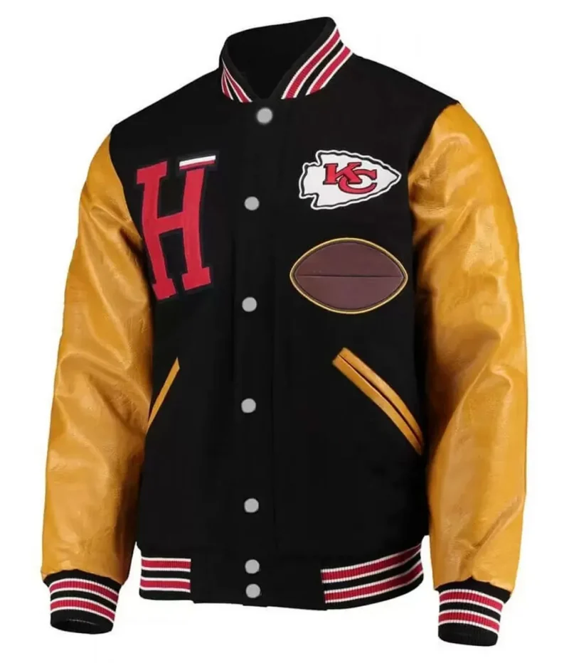 Kansas City Chiefs Letterman Gold and Black Jacket
