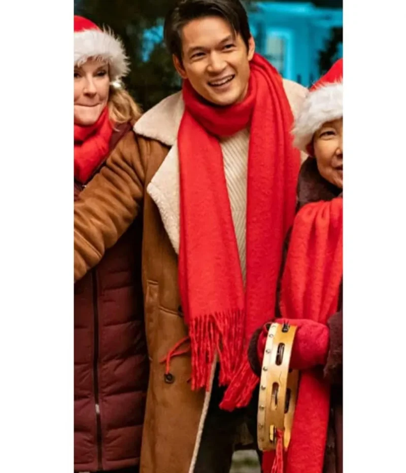 Love Hard Harry Shum Suede Leather Coat