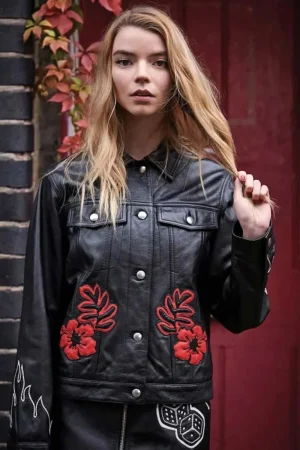 Anya Taylor-Joy Photoshoot The Laterals Black Leather Jacket