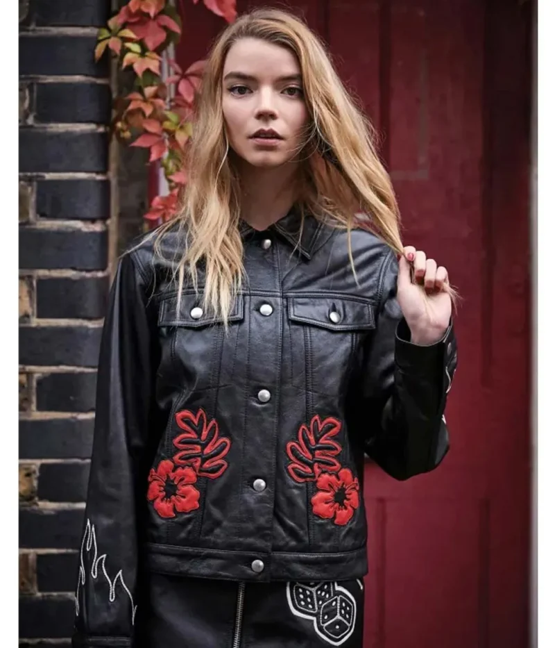 Anya Taylor-Joy Photoshoot The Laterals Black Leather Jacket