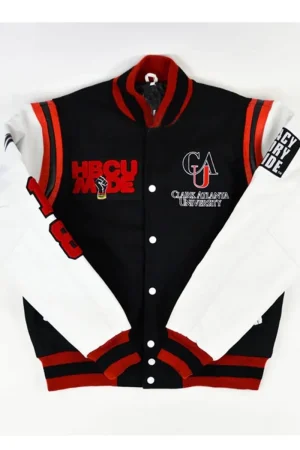 Motto 2.0 Clark Atlanta University Varsity White and Black Jacket