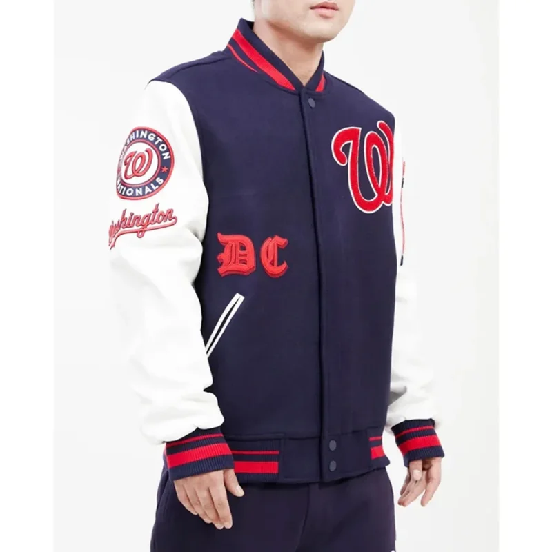 Old English Washington Nationals Varsity Jacket