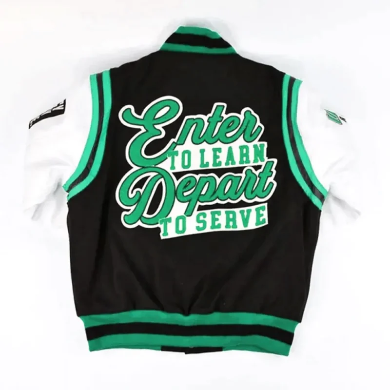 Winston-Salem State University HBCU Motto 2.0 Varsity Black and White Jacket