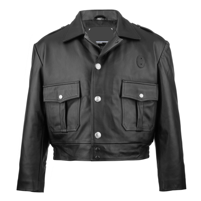 Chicago Cowhide Leather Police Jacket