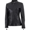 Women Cafe Racer Leather Jacket