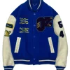Letterman Wizard of Oz Plain Rainbow Blue and White Jacket