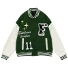 Black/Green Fair Focus Dondrive Letterman Jacket