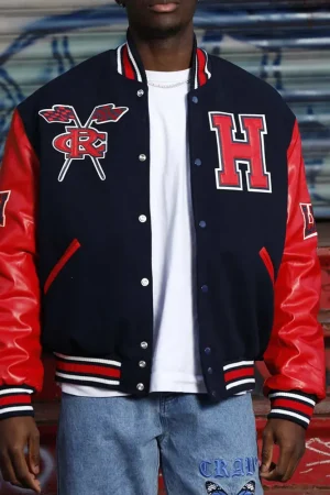 Men’s Howard University Black and Red Varsity Jacket