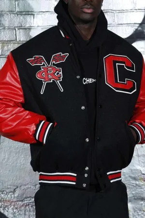 Men’s Clark Atlanta University Black and Red Varsity Jacket