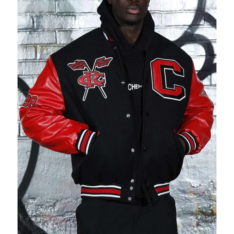 Men’s Clark Atlanta University Black and Red Varsity Jacket