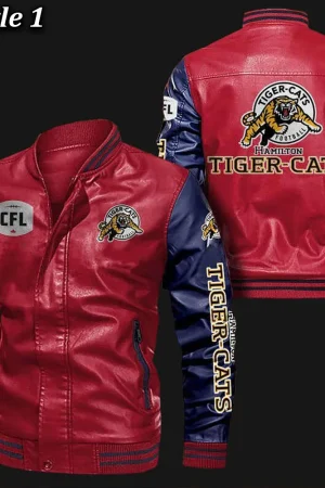 Hamilton Tiger-Cats Bomber Varsity Leather Jacket