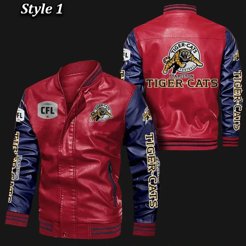 Hamilton Tiger-Cats Bomber Varsity Leather Jacket