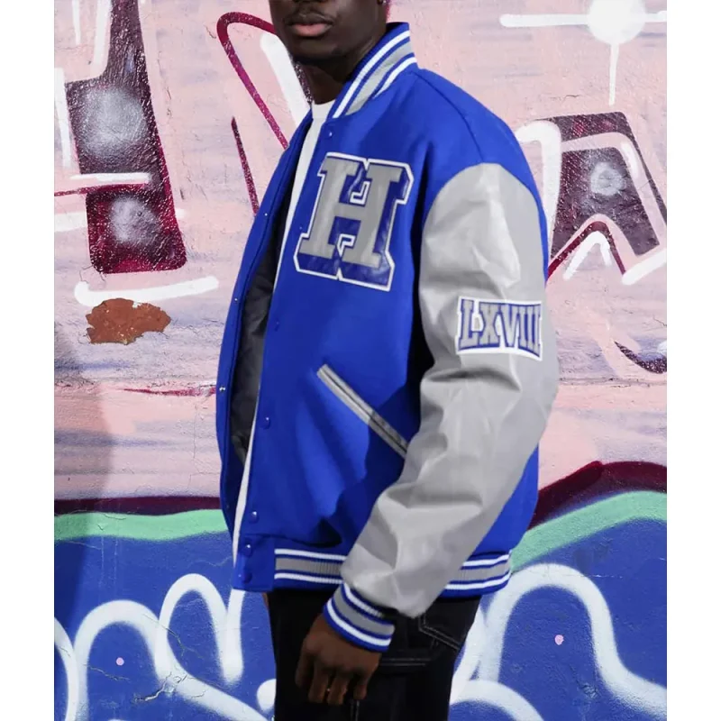 Men’s Hampton University Royal and Gray Varsity Jacket