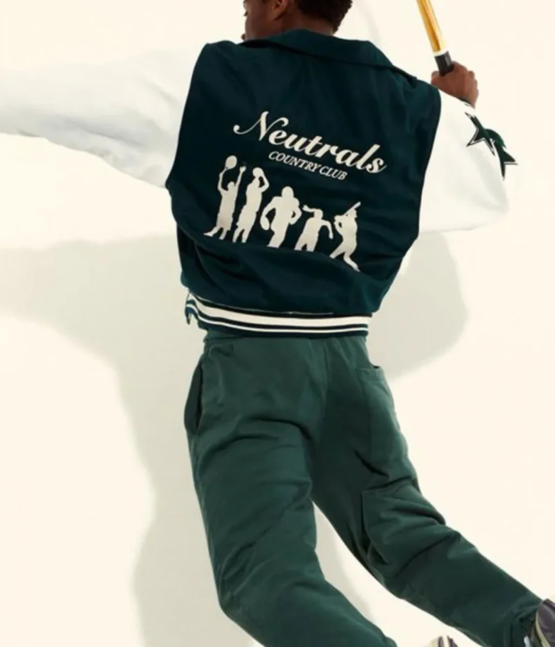 Neutrals Country Club Green Varsity Jacket