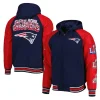 New England Patriots Defender Royal Hoodie Varsity Jacket