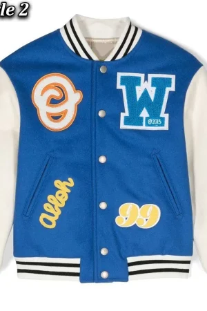 Off-White Patch-Detail Abloh Varsity Jacket