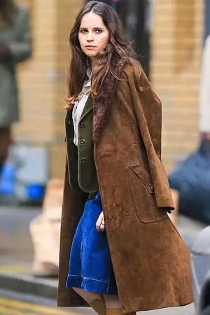 Felicity Jones Dead Shot Coat