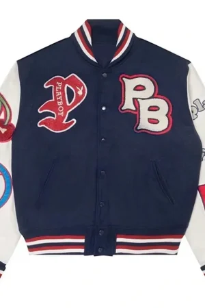 Playboy Championship Varsity Navy and White Jacket
