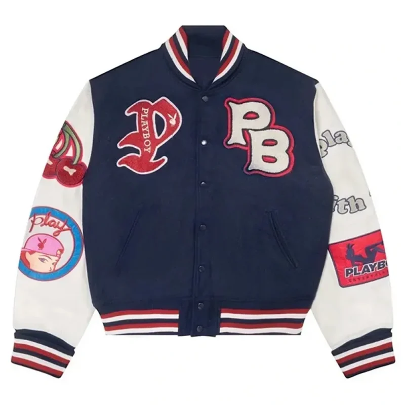 Playboy Championship Varsity Navy and White Jacket