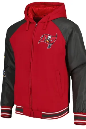 Tampa Bay Buccaneers Defender Red Hoodie Varsity Jacket